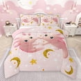 thumbnail image 1 of jejeloiu Gold Stars Moon Bedding Comforter Set,Pink Cute Axolotl Twin Comforter Sets,Chic Glitter Print Bedding Set For Kids,Super Cozy Room Decor Reversible,2pcs, 1 of 8