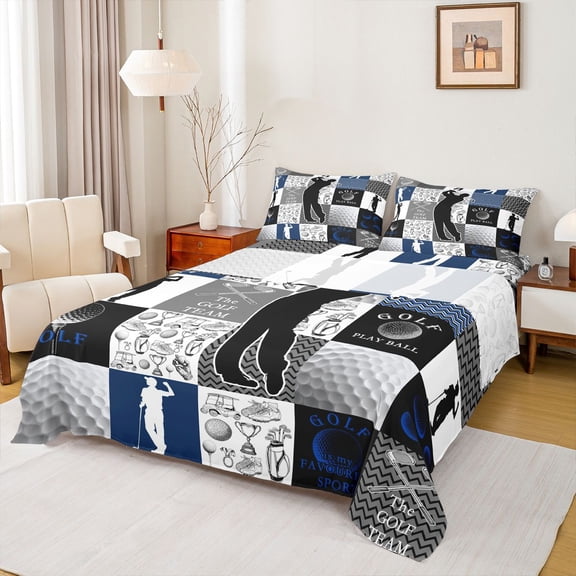 jejeloiu Golf Ball Gamer Twin Sheet Sets,Sport Game Bedding For Ball Lovers 3 Pieces
