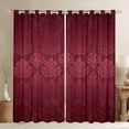 thumbnail image 1 of jejeloiu Gothic Damask Floral Black Out Curtains,Bohemian Exotic Style Curtains Pack of 2 (42x63 Each),Red Victorian Baroque Flower Bedroom Curtains For Adult,Ultra Soft Home Decor, 1 of 6