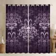 thumbnail image 1 of jejeloiu Gothic Damask Curtains (2-Pack 42x63) Skull Purple Bohemian Exotic Ultra Soft Decor For Adults, 1 of 6