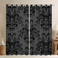 thumbnail image 1 of jejeloiu Gothic Damask Floral Curtains Pack of 2 (42x84 Each),Bohemian Moth Curtains Blackout,Black Victorian Baroque Bedroom Curtains For Adult,Ultra Soft Home Decor, 1 of 6