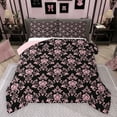 thumbnail image 1 of jejeloiu Gothic Damask Floral Full Size Comforter Sets,Bohemian Exotic Style Bedding Comforter Set,Pink Victorian Baroque Flower Bedding Sets For Adult,Ultra Soft Home Decor Reversible,3pcs, 1 of 8