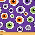 thumbnail image 1 of jejeloiu Gothic Eyeball Skeleton Fabric by the Yard 1 Yard,Happy Halloween Home Decor Fabric by the Yard,Purple Green Orange Sewing Fabric For Boys Girls,Microfiber Bedroom Decor, 1 of 6