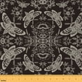 thumbnail image 1 of jejeloiu Gothic Moth Fabric by the Yard 1 Yard,Vintage Rustic Floral Home Decor Fabric by the Yard,Brown Beige Flower Sewing Fabric For Child,Super Cozy Room Decor, 1 of 6
