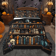 thumbnail image 1 of jejeloiu Gothic Skull Queen Comforter Set,Watercolor Books Reading Bedding Sets,Purple Flower Floral Bedding Comforter Set For Boys Girls,Super Cozy Room Decor Reversible,3-Piece, 1 of 8