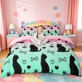 thumbnail image 1 of jejeloiu Gradient Silhouette Pattern Duvet Cover Set For Kids,Cute Pet Cat Loves Bedding Full For Girl,Reversible,3-Piece(No Comforter), 1 of 6