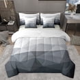 thumbnail image 1 of jejeloiu Gradient White Gray 7 Pieces Bedding Comforter Set,Stereoscopic Abstract Geometric Full Bedding Set,Modern Abstract Aesthetic Fitted Sheet Flat Sheet,Luxury Bedroom Decor Reversible, 1 of 8