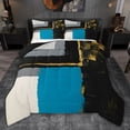 thumbnail image 1 of jejeloiu Graffiti Geometric Square Full Size Comforter Sets,Blue White Black Bedding Sets For Adults Reversible 3pcs, 1 of 8