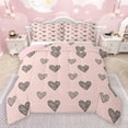 thumbnail image 1 of jejeloiu Graffiti Kawaii Loves Bedding Comforter Set,Black Heart Pattern Twin Comforter Sets,Romantic Valentines Day Bedding Set For Adults,Microfiber Bedroom Decor Reversible,2 Pieces, 1 of 8