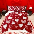 thumbnail image 1 of jejeloiu Graffiti Loves Pattern Bedding Comforter Set,Cute Hearts Twin Comforter Sets,Red White Bedding Set For Girls Kids,Luxury Bedroom Decor Reversible,2pcs, 1 of 8