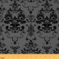 thumbnail image 1 of jejeloiu Gray Damask Fabric by the Yard 2 Yards,Gothic Flower Room Decor Fabric by the Yard,Farm Bull Skull Fabric for Sewing,Breathable Bedroom Decorative, 1 of 6