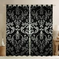 thumbnail image 1 of jejeloiu Gray Damsk Pattern Black Out Curtains,Rustic Baroque Victorian Curtains Pack of 2 (42x63 Each),Gothic Flower Floral Bedroom Curtains For Bots Teens,Ultra Soft Home Decor, 1 of 6