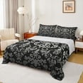 thumbnail image 1 of jejeloiu Gray Damask Twin Sheet Set (3-Piece) Rustic Baroque Victorian Gothic Flower Ultra Soft Decor, 1 of 7