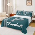 thumbnail image 1 of jejeloiu Gray Green Football Sport Team Full Size Sheets,Boys Ball Games Bed Sheets For Kids,4-Piece, 1 of 6