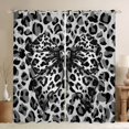 thumbnail image 1 of jejeloiu Gray Leopard Bow Blackout Curtains Set of 2 (52x84 Each),Chic Cheetah Print Window Curtains For Girls Kids, 1 of 6