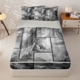 thumbnail image 1 of jejeloiu Gray Marble Patchwork Art Zipper Full Size Comforter Sets with Fitted Sheet and 2 Pillowcases Kids,Abstract Print Zipper Bedding Set,Reversible,4 Pieces, 1 of 7