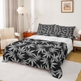thumbnail image 1 of jejeloiu Gray Rustic Leaf Twin Sheet Sets,Tropical Botanical Bedding For Adults 3 Pieces, 1 of 7