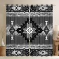 thumbnail image 1 of jejeloiu Gray White Geometric Black Out Curtains,Boho Exotic Style Curtains Pack of 2 (42x63 Each),Rustic Aztec Rhombus Bedroom Curtains For Adults,Super Cozy Room Decor, 1 of 6
