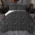 thumbnail image 1 of jejeloiu Gray Zebra Striped Twin Comforter Sets,Retro Geometric Lines Bedding Set For Adults Reversible 2 Pieces, 1 of 8