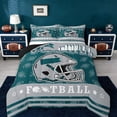 thumbnail image 1 of jejeloiu Green Football City Twin Comforter Sets,Rugby Ball Games Bedding Set For Boys Teens Reversible 2-Piece, 1 of 8