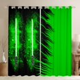 thumbnail image 1 of jejeloiu Green Lightsaber Blackout Curtains Set of 2 (52x84 Each),Modern Fashion Gaming Window Curtains,Teens Video Games Curtains and Drapes For Boys,Ultra Soft Home Decor, 1 of 6