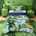 thumbnail image 1 of jejeloiu Green Monstera Leaf Cactus Twin Comforter Sets Kids,Cute Kitten Print Bedding Set For Girls,Reversible,2-Piece, 1 of 8