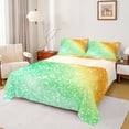 thumbnail image 1 of jejeloiu Green Orange Sparkle Print Bed Sheets Kids,Colorful Gradient Pattern King Sheets For Girls,4-Piece, 1 of 6
