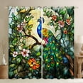 thumbnail image 1 of jejeloiu Green Peacock Blackout Curtains,Zoo Animal Curtains Pack of 2 (38x45 Each),Colorful Flower Floral Window Curtains For Girls,Luxury Bedroom Decor, 1 of 6