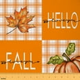 thumbnail image 1 of jejeloiu Hallo Fall Fabric by the Yard 10 Yards,Rustic Maples Pumpkin Room Decor Fabric by the Yard,Orange Geometric Plaid Sewing Fabric For Girls Boys,Super Cozy Room Decor, 1 of 6