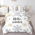 thumbnail image 1 of jejeloiu Hallo Winter Bedding Comforter Set 7pcs,Christmas Snowflake Queen Bedding Sets,Happy New Year Queen Sheet Sets For Boys Kids,Breathable Home Decor, 1 of 8