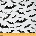 thumbnail image 1 of jejeloiu Halloween Bat Fabric by the Yard 2 Yards,Trick Or Treat Room Decor Fabric by the Yard,Black White Fabric for Sewing For Children,Microfiber Bedroom Decor, 1 of 6