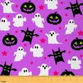 thumbnail image 1 of jejeloiu Halloween Funny Ghost Fabric by the Yard 3 Yards,Black Pumpkin Cat Sewing Fabric,White Pink Black Fabric for Sewing For Child,Microfiber Bedroom Decor, 1 of 6