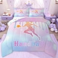 thumbnail image 1 of jejeloiu Handball Sport Lovers Twin Comforter Sets,Rainbow Glitter Print Bedding Set For Boys Kids Reversible 2 Pieces, 1 of 8