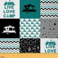thumbnail image 1 of jejeloiu Happy Camping Fabric by the Yard 10 Yards,Geometric Waves Stripes Room Decor Fabric by the Yard,Camper Travel Trailer Sewing Fabric For Boys Kids,Ultra Soft Home Decor, 1 of 6