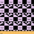thumbnail image 1 of jejeloiu Happy Halloween Bat Fabric by the Yard 1 Yard,Modern Geometric Plaid Home Decor Fabric by the Yard,Lightpink Black Sewing Fabric For Teens Boys,Super Cozy Room Decor, 1 of 6