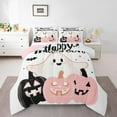 thumbnail image 1 of jejeloiu Happy Halloween Bedding Comforter Set,Spooky Pumpkin Ghost Twin Comforter Sets,Pink White Black Bedding Set For Girls,Ultra Soft Home Decor Reversible,2-Piece, 1 of 8