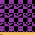 thumbnail image 1 of jejeloiu Happy Halloween Fabric by the Yard 2 Yards,Flying Animal Bats Room Decor Fabric by the Yard,Purple Black Buffalo Fabric for Sewing For Teens,Ultra Soft Home Decor, 1 of 6