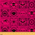 thumbnail image 1 of jejeloiu Happy Halloween Ghost Fabric by the Yard 2 Yards,Gothic Skull Skeleton Room Decor Fabric by the Yard,Hotpink Black Fabric for Sewing For Child,Ultra Soft Home Decor, 1 of 6