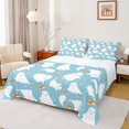 thumbnail image 1 of jejeloiu Happy Halloween Twin Sheet Sets,Cartoon Ghost Twin Fitted Sheet,Cute Orange Pumpkin Flat Sheet For Children,Luxury Bedroom Decor,3-Piece, 1 of 7