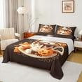 thumbnail image 1 of jejeloiu Happy Halloween Twin Sheet Sets,Cute Orange Pumpkin Twin Fitted Sheet,Sweet Dessert Candy Flat Sheet For Children,Lightweight Room Decor,3-Piece, 1 of 7