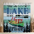 thumbnail image 1 of jejeloiu Happy Lake House Blackout Curtains Set of 2 (52x84 Each),Rustic Wooden Planks Window Curtains For Boys Girls, 1 of 6