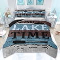 thumbnail image 1 of jejeloiu Happy Lake House Full Size Comforter Sets,Black Paddles Bedding Sets For Boys Girls Reversible 3pcs, 1 of 8