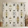 thumbnail image 1 of jejeloiu Happy New Year Black Out Curtains,Beige Khaki Curtains Pack of 2 (42x63 Each),Christmas Nutcraker Soldier Bedroom Curtains For Teens,Ultra Soft Home Decor, 1 of 6