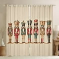 thumbnail image 1 of jejeloiu Happy New Year Curtains Pack of 2 (42x84 Each),Red Brown Curtains Blackout,Christmas Nutcraker Soldier Bedroom Curtains For Teens,Ultra Soft Home Decor, 1 of 6