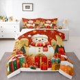thumbnail image 1 of jejeloiu Happy New Year Full Size Comforter Sets,Kawaii Christmas Snowmen Bedding Comforter Set,Xmas Holiday Gifts Bedding Sets For Girls Boys,Microfiber Bedroom Decor Reversible,3pcs, 1 of 8