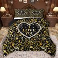 thumbnail image 1 of jejeloiu Happy Valentine's Day Twin Comforter Sets,Gold Leaves Bedding Set For Men Women Reversible 2-Piece, 1 of 8
