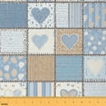 thumbnail image 1 of jejeloiu Heart Print Fabric by the Yard 3 Yards,Patchwork Geometric Theme Sewing Fabric,Blue Geometric Stripes Fabric for Sewing For Children,Breathable Home Decor, 1 of 6
