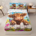 thumbnail image 1 of jejeloiu Highland Cow Butterfly Zipper Twin Comforter Sets with Fitted Sheet and 2 Pillowcases Kids,Farm Print Zipper Bedding Set,Reversible,4 Pieces, 1 of 7