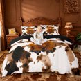 thumbnail image 1 of jejeloiu Highland Cow Cowhide Queen Duvet Cover Set Kids,Farm Animal Print Bedding,Reversible,3pcs(No Comforter), 1 of 6