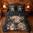 thumbnail image 1 of jejeloiu Highland Cow Flower 7-Piece Twin Bedding Sets Kids,Farm Animal Print Bedding Comforter Set,Reversible, 1 of 7
